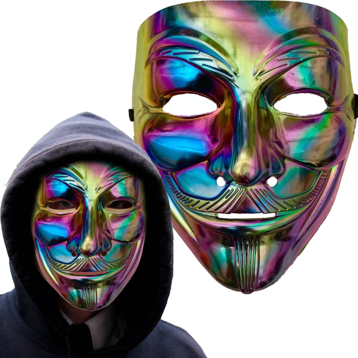 Maska Anonymous, V jak Vendetta - metaliczna WW-60812_KOLOROWATECZA ...