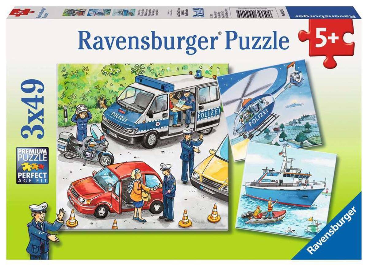 Puzzle 3x49el Policja w akcji 092215 RAVENSBURGER