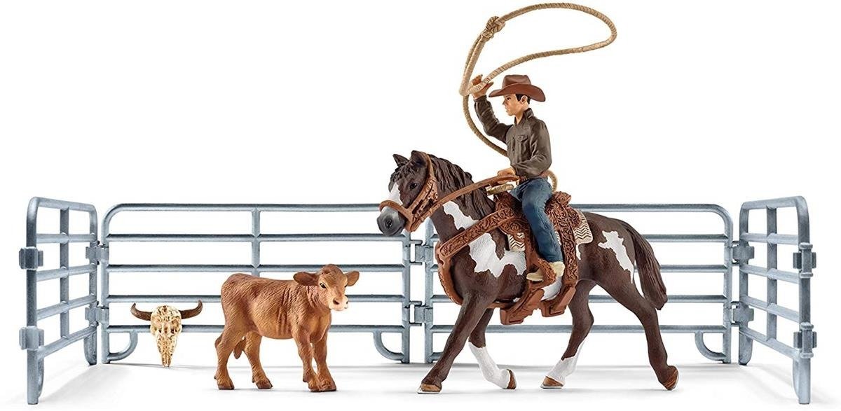 SCHLEICH Farm World Figurka Kowboj łapiący na lasso + Koń Quater 41418