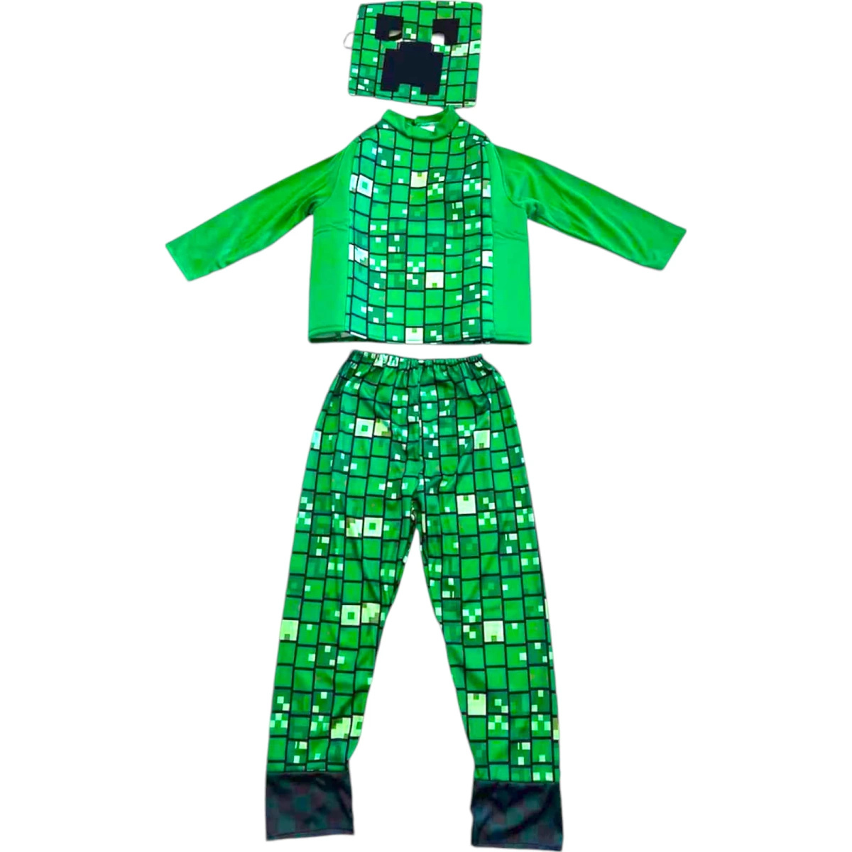 MINECRAFT – STRÓJ DLA DZIECKA CREEPER ROZMIAR L (130-140) KOSTIUM NA BAL DLA CHŁOPCA GADŻETY DLA GRACZY
