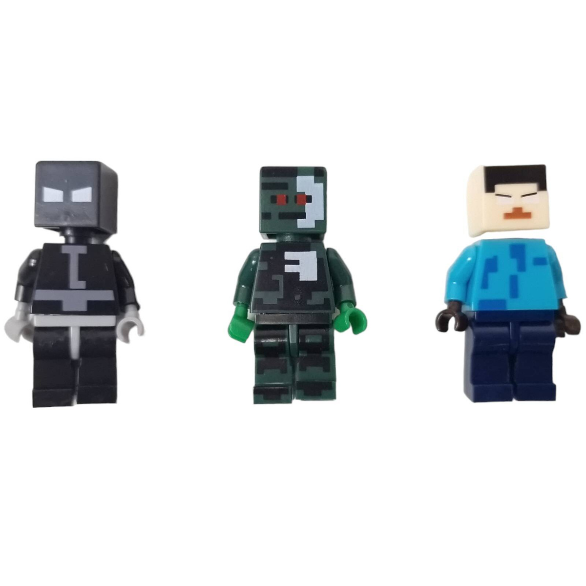 MINECRAFT DUŻY ZESTAW FIGUREK 12 SZTUK FIGURKI DINOZAURY KLOCKI 12w1 STEVE