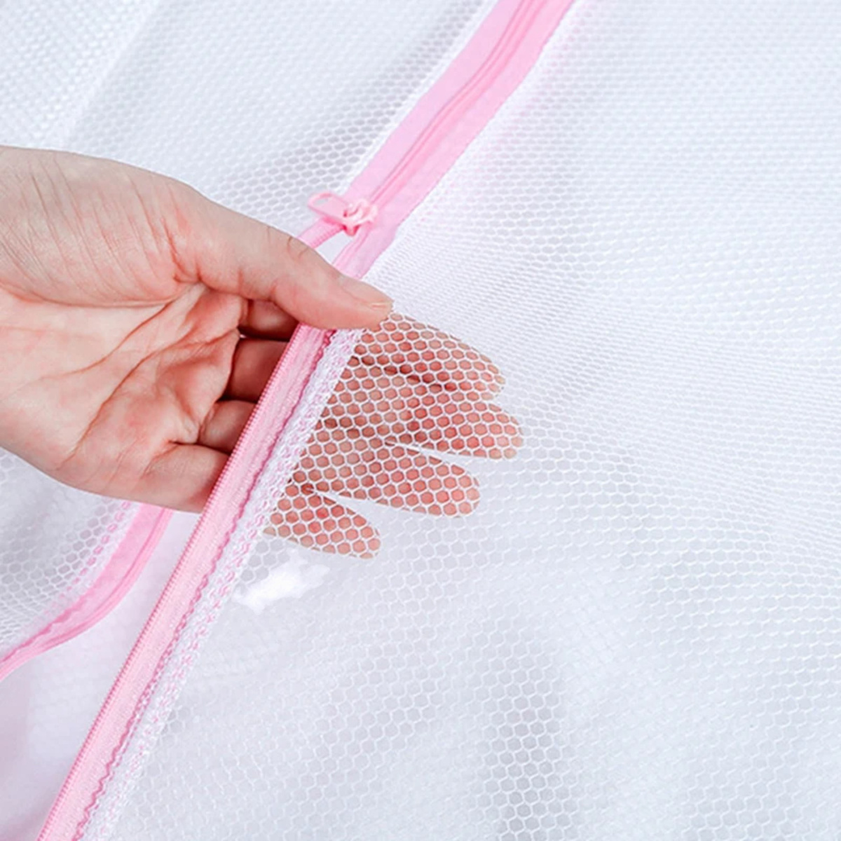 WORECZEK NA PRANIE WOREK SIATKA DO PRANIA UBRAŃ BIELIZNY FIRANEK 30X40cm