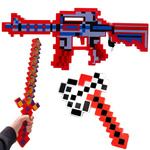 MINECRAFT Zestaw Karabin + Miecz + Siekiera  Pixel 