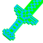 PIKSELOWY MIECZ ŚWIETLNY Z GRY DŁUGI DŹWIĘK ŚWIECI GRAFIKA KOLOROWY LED