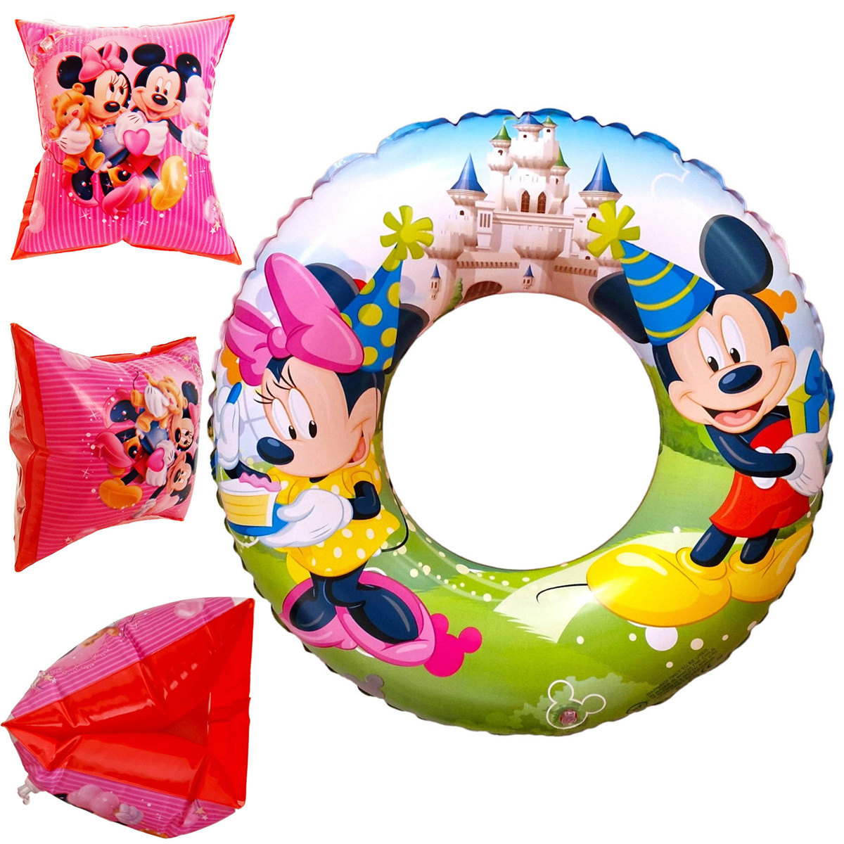 Zestaw Plażowy Koło do pływania + rękawki 2w1 Myszka Minnie i Miki