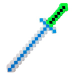 MINECRAFT Miecz ze światłem i z dźwiękiem pixelowy Biało-zielony