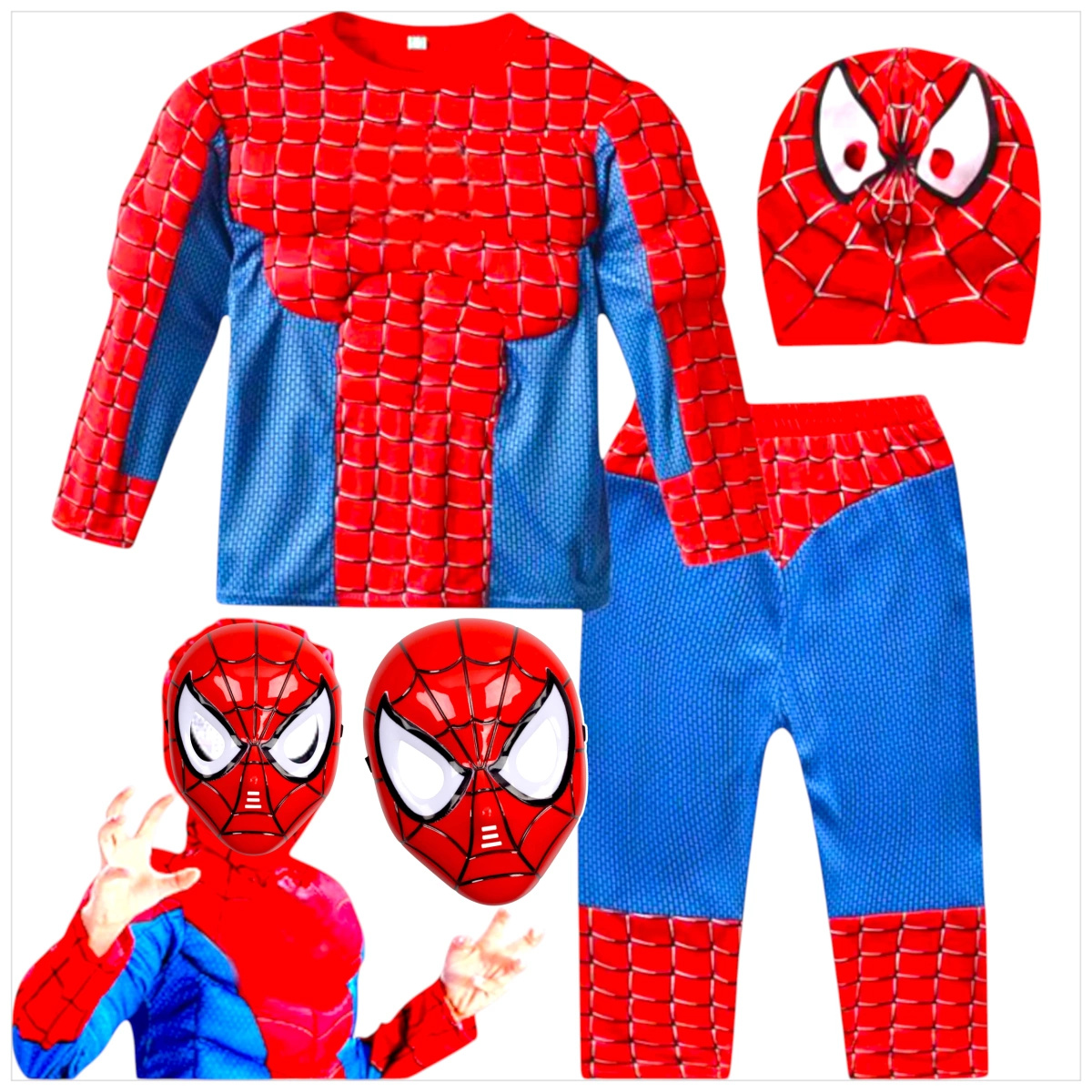 SPIDERMAN - STRÓJ DLA DZIECI + MASKA rozmiar L