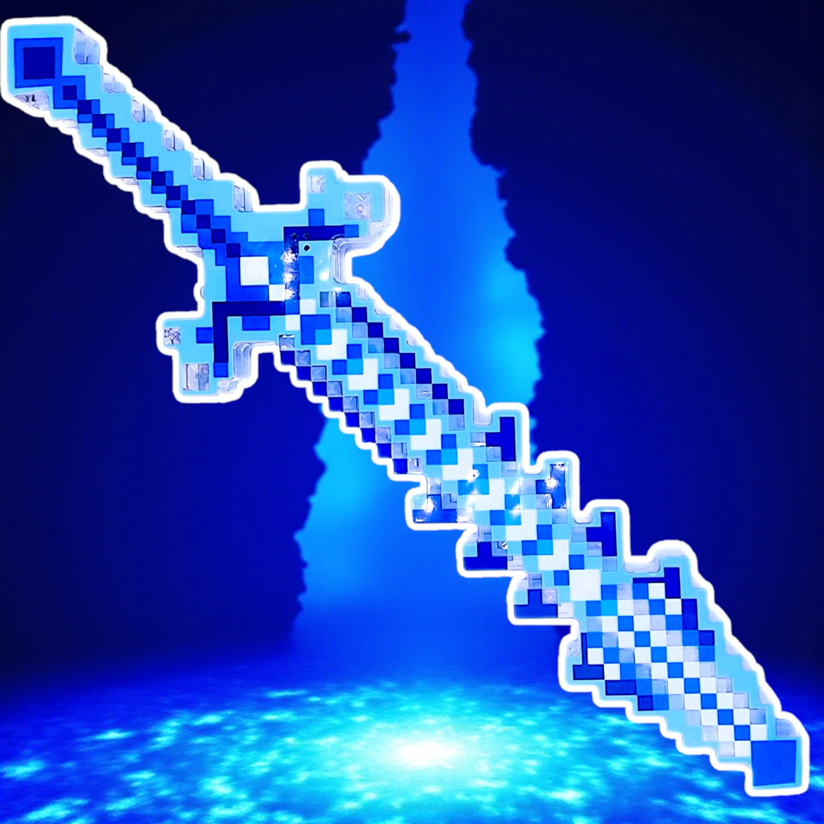 DUŻY MIECZ ŚWIECĄCY - ŚWIETLNY PIXELOWY 49CM XXL