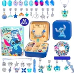 ZESTAW KORALIKÓW DO ROBIENIA BRANSOLETEK BIŻUTERII 40 EL STITCH LILO STICH