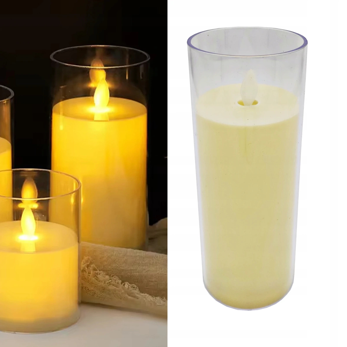 ŚWIECZKA LED 12.5 CM ELEKTRYCZNY WKŁAD DO ZNICZY ŚWIECA EFEKT PŁOMIENIA