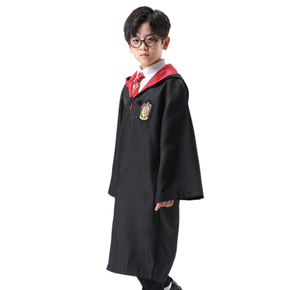 STRÓJ HARRY POTTER + OKULARY + RÓŻDŻKA ZESTAW HARREGO POTTERA