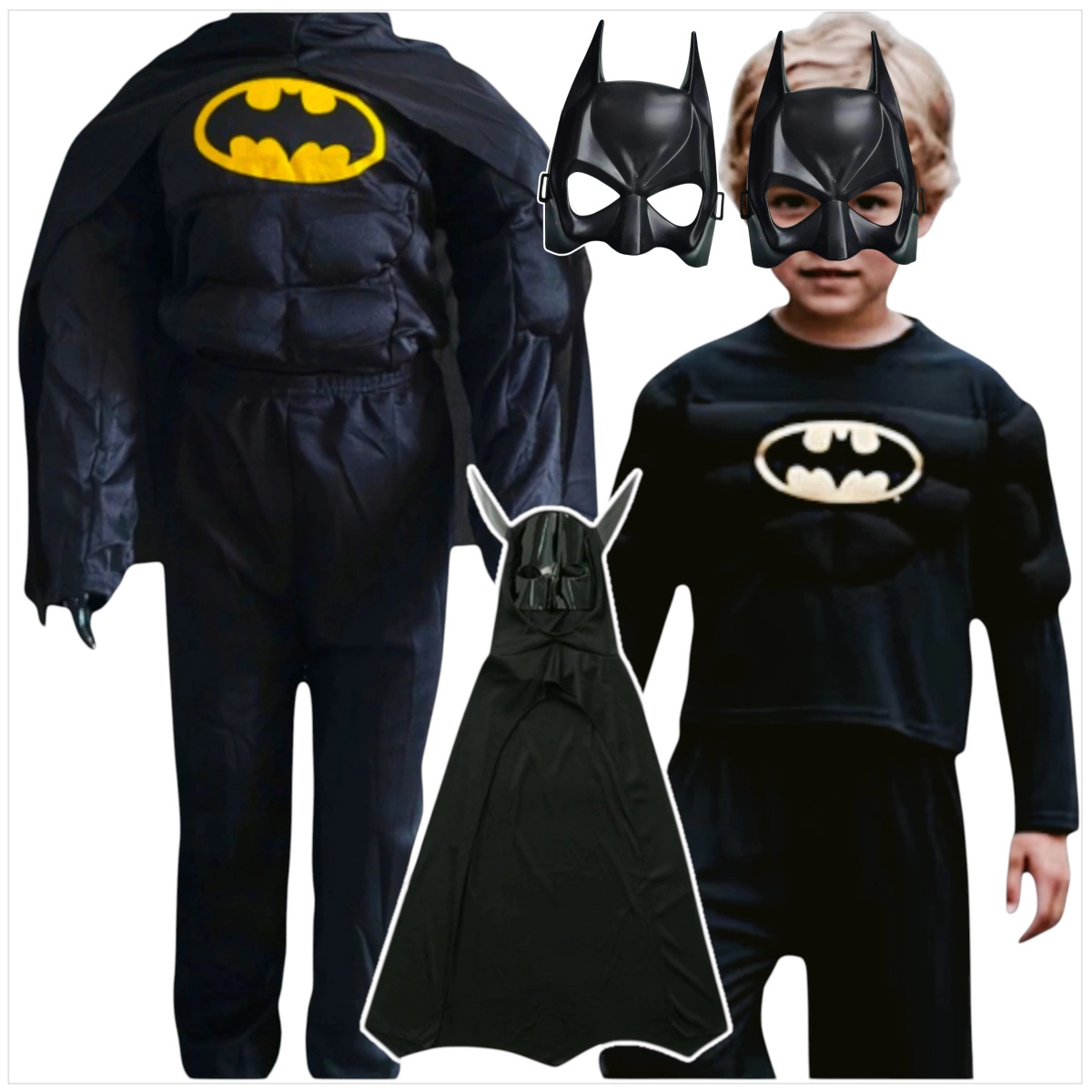 STRÓJ BATMAN DLA CHŁOPCA 3w1 KOSTIUM + MASKA rozmiar L
