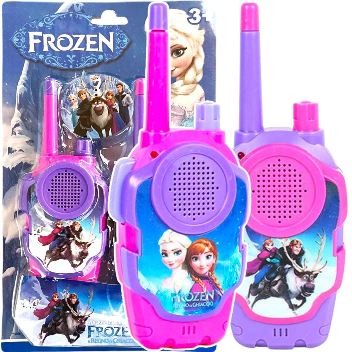 WALKIE TALKIE 2x KRÓTKOFALÓWKA KRAINA LODU ZESTAW ELSA ANNA SŁUCHAWKI