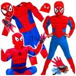 SPIDERMAN - STRÓJ DLA CHŁOPCA GRUBY Z MIĘŚNIAMI + MASKA NA TWARZ