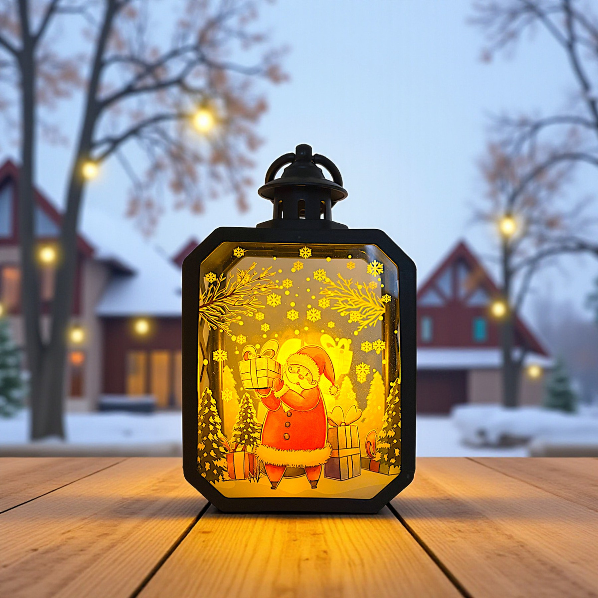 LAMPKA ŚWIĄTECZNA LATARENKA BOŻE NARODZENIE MAGICZNY LAMPION LED MIKOŁAJ