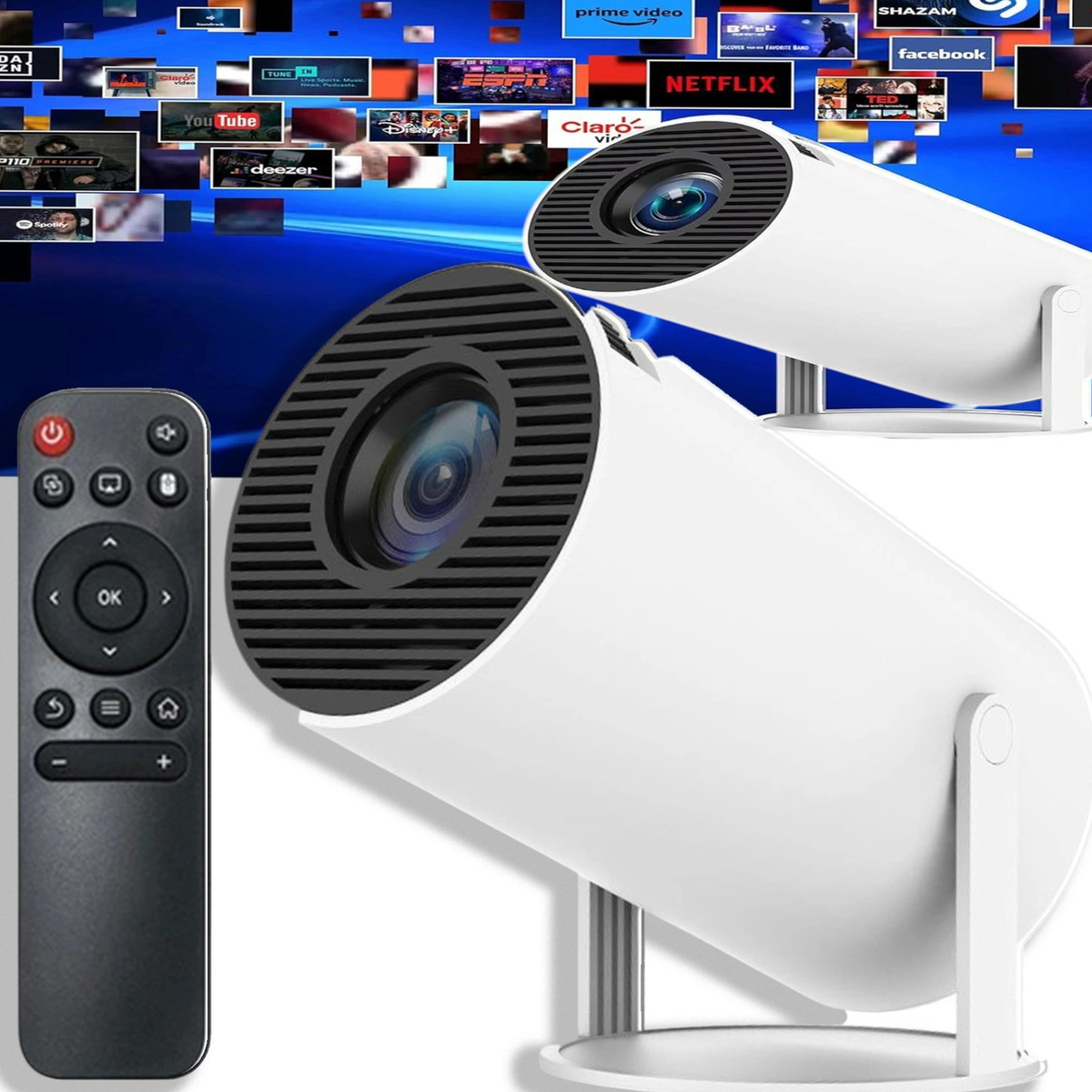 MEGA ZESTAW PROJEKTOR RZUTNIK ANDROID + KONSOLA RETRO 2x PAD 