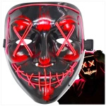 MASKA ŚWIECĄCA LED NA IMPREZĘ NA HALLOWEEN ŚWIECI W CIEMNOŚCI NA TWARZ