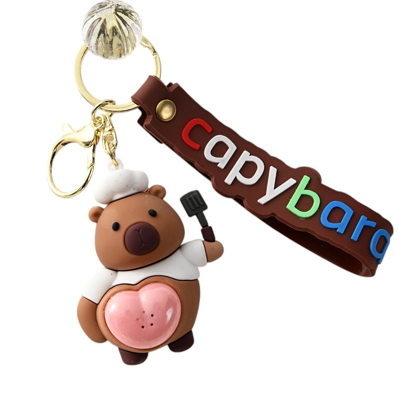 KAPIBARA - FIGURKA BRELOCZEK ŚWIECĄCY 7cm CAPYBARA BRELOK ZAWIESZKA  SMYCZ
