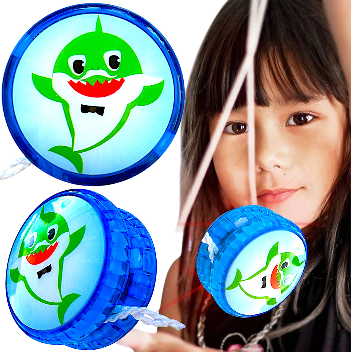 ŚWIECĄCE JOJO BABY SHARK YO-YO ZABAWKA ZRĘCZNOŚCIOWA SHARK WZORY ŚWIECI