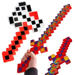 MINECRAFT Zestaw Pixelowy Miecz + Siekiera ze światłem i z dźwiękiem