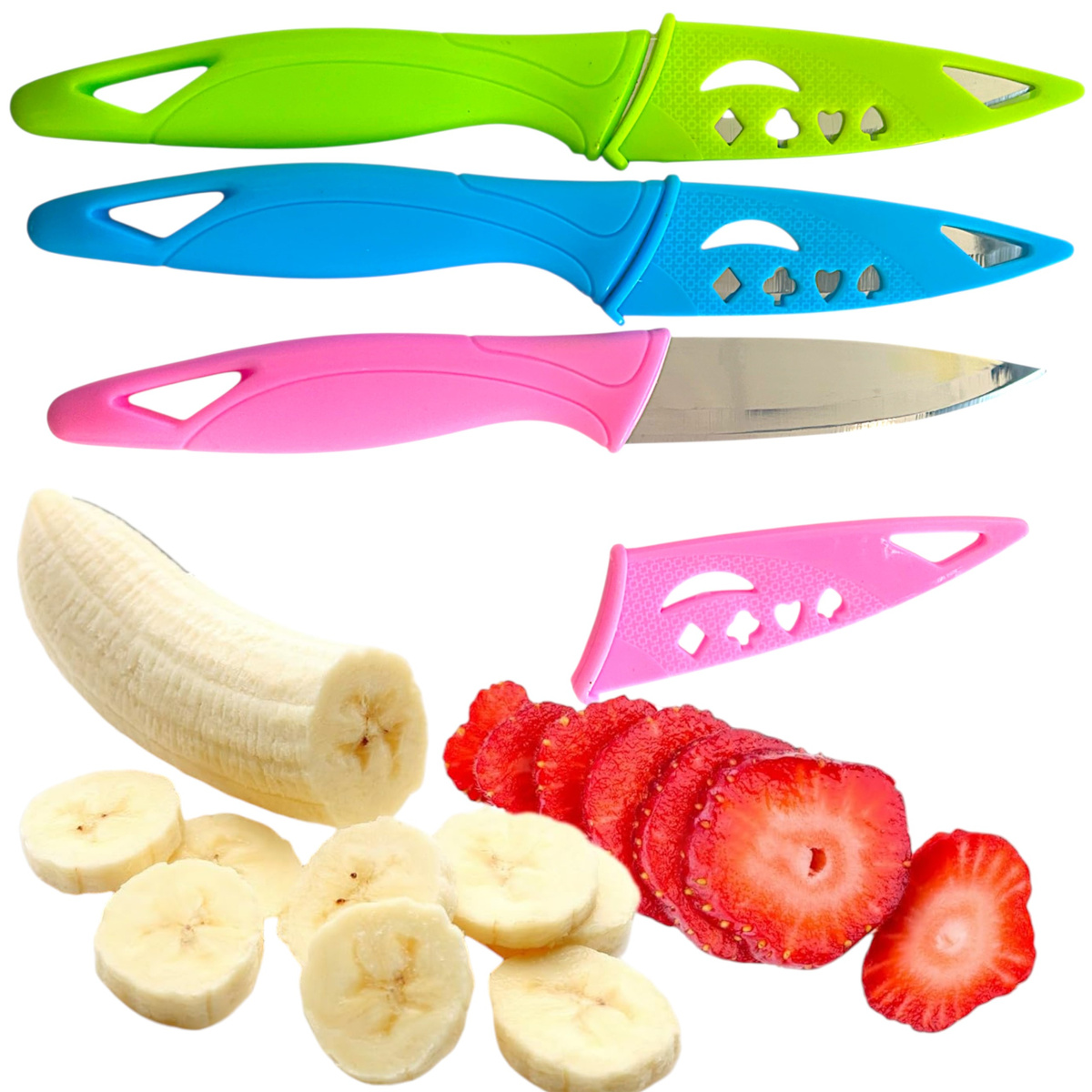 KOLOROWY NÓŻ DO KROJENIA WARZYW ZE STALI NIERDZEWNEJ DŁUGI 20 CM NOŻYK XL