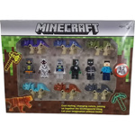 MINECRAFT DUŻY ZESTAW FIGUREK 12 SZTUK FIGURKI DINOZAURY KLOCKI 12w1 STEVE