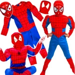 SPIDERMAN - STRÓJ DLA CHŁOPCA GRUBY Z MIĘŚNIAMI + MASKA NA TWARZ