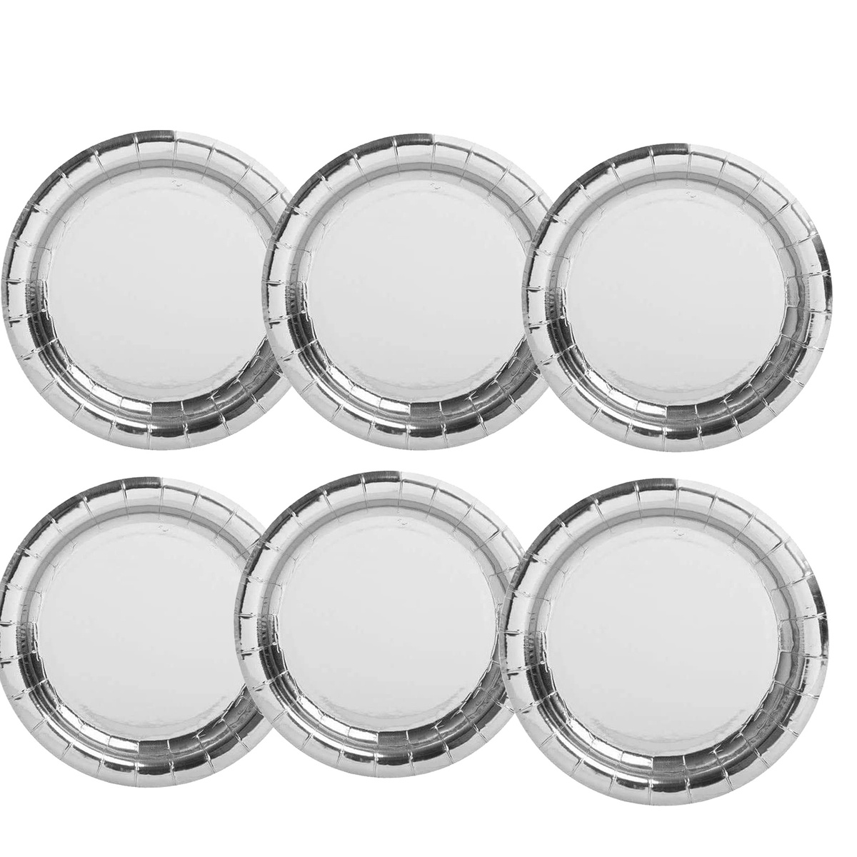 Talerzyki Jednorazowe Papierowe Srebrne Silver 6szt.