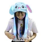 Świecąca LED Czapka Z Ruchomymi Uszami Królik Kigurumi