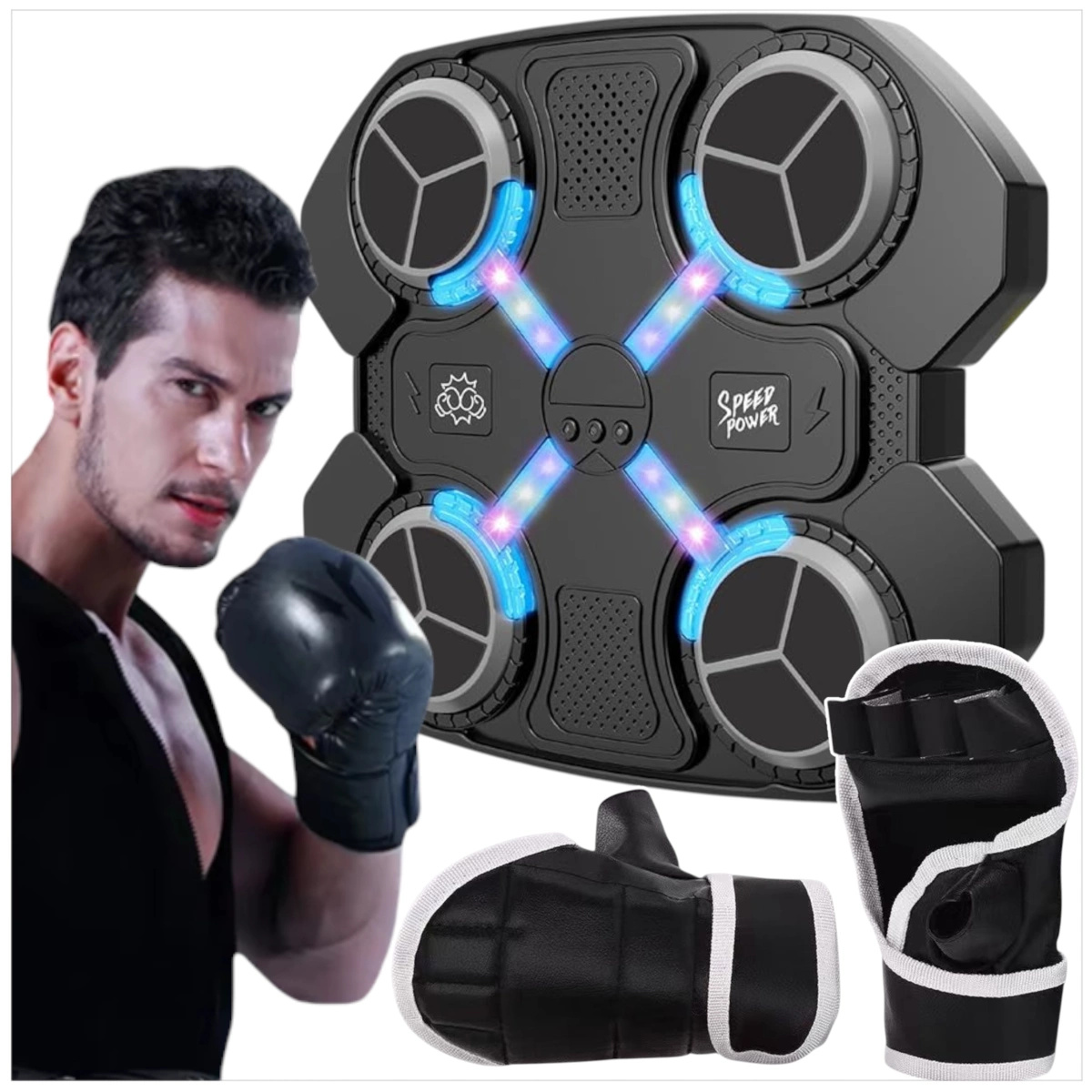 MUSIC BOXING MACHINE BLUETOOTH TRENINGOWA TARCZA BOKSERSKA ZRĘCZNOŚCIOWA 