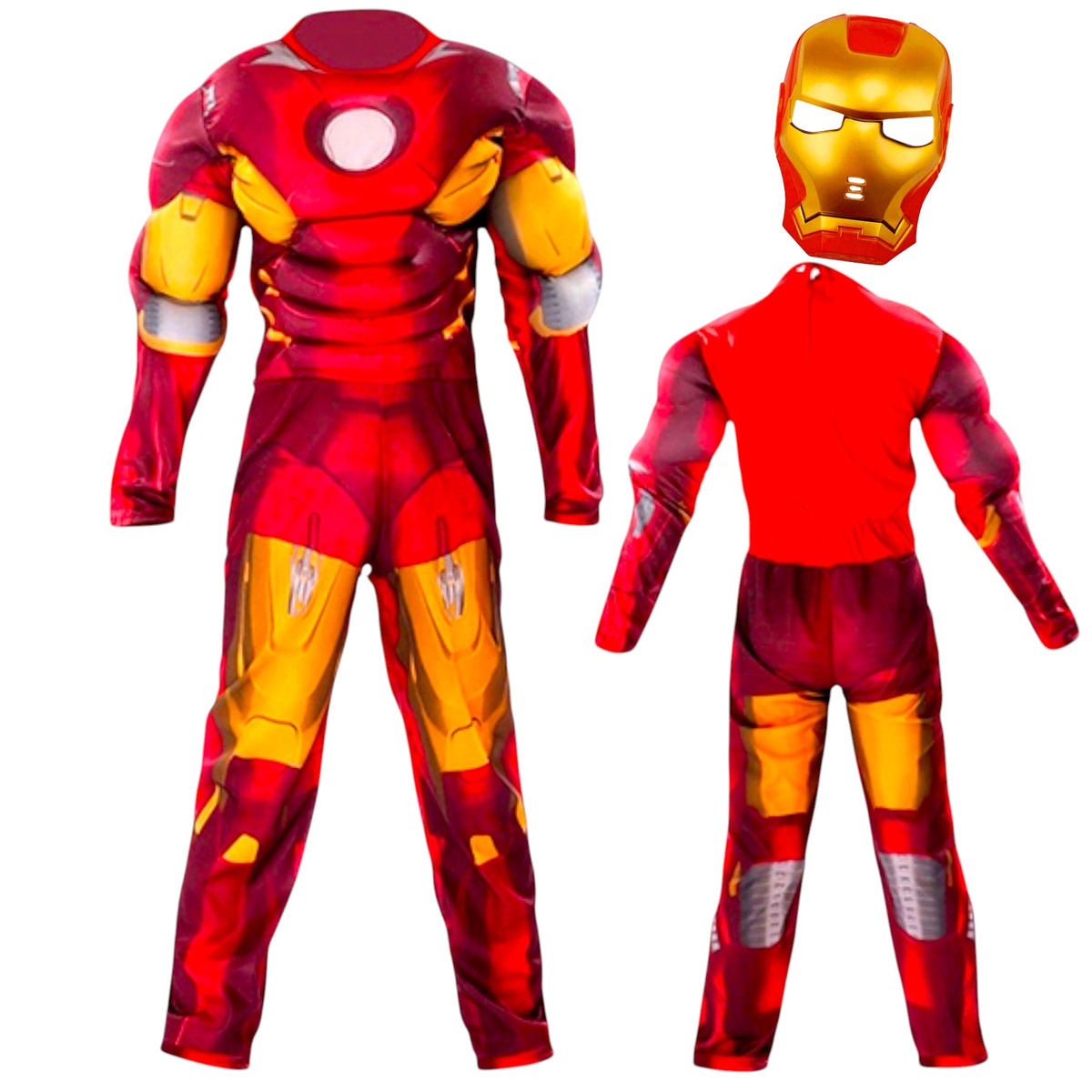 STRÓJ IRONMANA KOSTIUM IRON MAN GRUBY Z MIĘŚNIAMI rozmiar S
