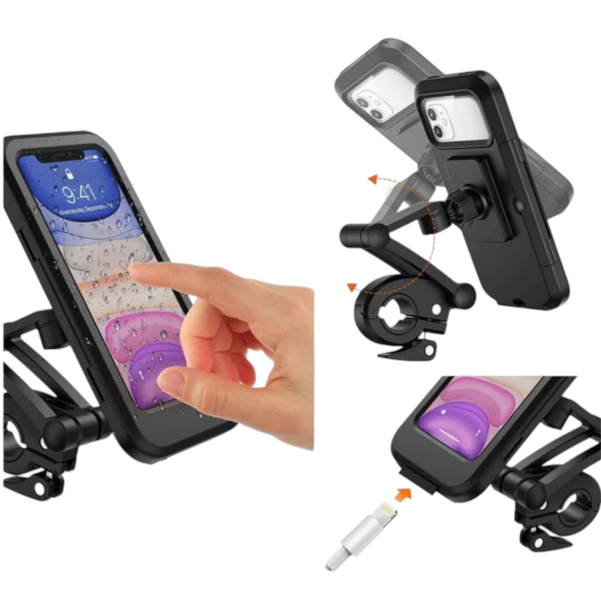 WODOODPORNY UCHWYT ROWEROWY MOTOCYKLOWY NA TELEFON