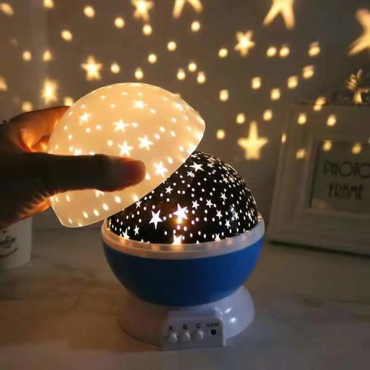 LAMPKA NOCNA PROJEKTOR GWIAZD LED 3w1 LAMPA OBROTOWA KOLOROWA OZDOBA POKOJU