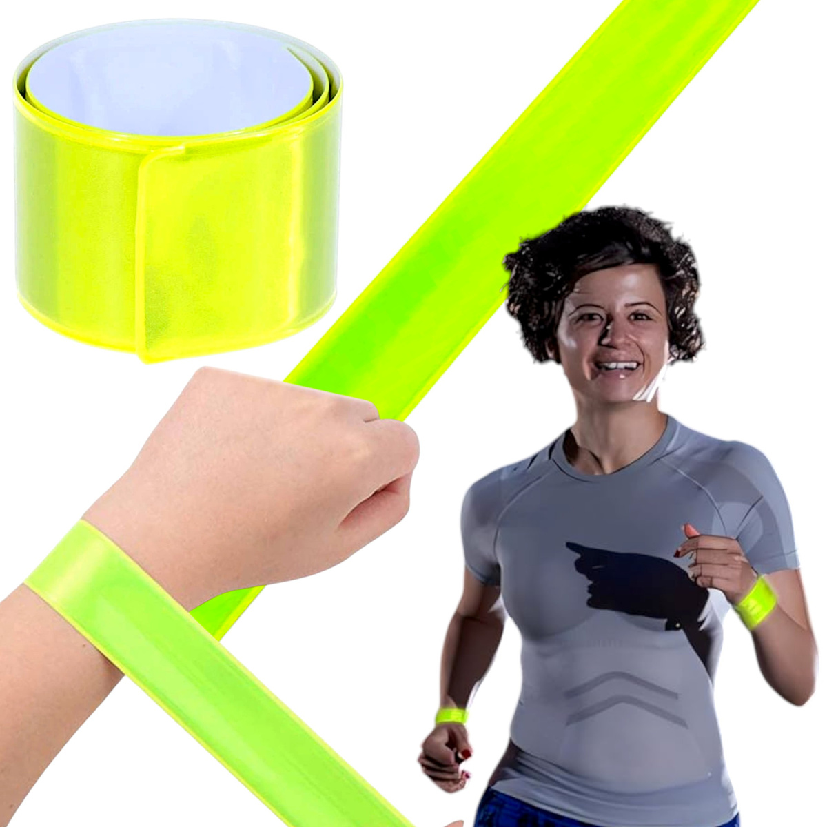 OPASKA ODBLASKOWA DO BIEGANIA DO ROWERU 40cm - ZESTAW 20 SZTUK