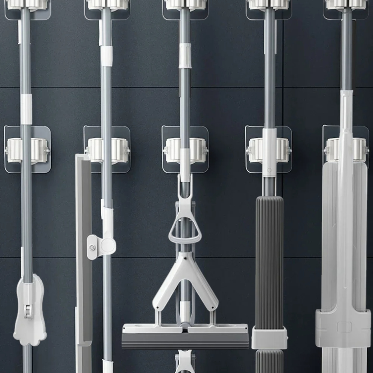 WIESZAK SAMOPRZYLEPNY UCHWYT NA SZCZOTKĘ MOPA KIJA BEZ WIERCENIA ŚCIENNY