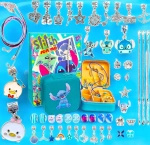 ZESTAW KORALIKÓW DO ROBIENIA BRANSOLETEK BIŻUTERII 40 EL STITCH LILO STICH