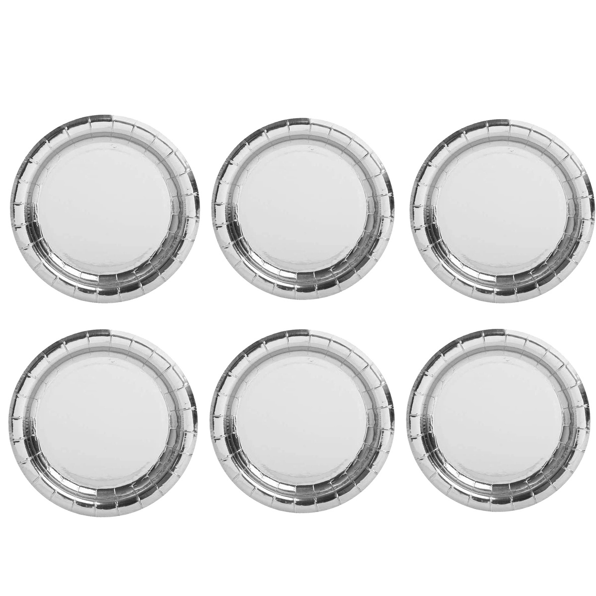 Talerzyki Jednorazowe Papierowe Srebrne Silver 6szt.