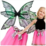 STRÓJ MAGICZNA WRÓŻKA PRZEBRANIE WRÓŻKI SKRZYDEŁKA MOTYLA + SPÓDNICZKA