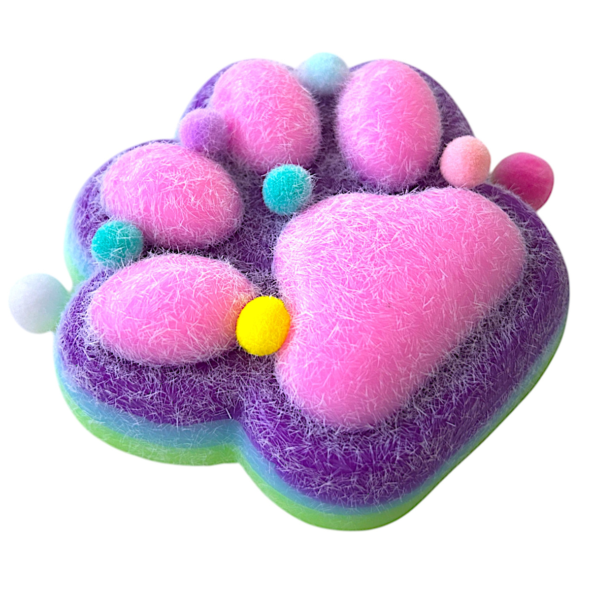 GNIOTEK ANTYSTRESOWY KOCIA ŁAPKA Z POSYPKĄ ZABAWKA SENSORYCZNA ANTYSTRESOWA