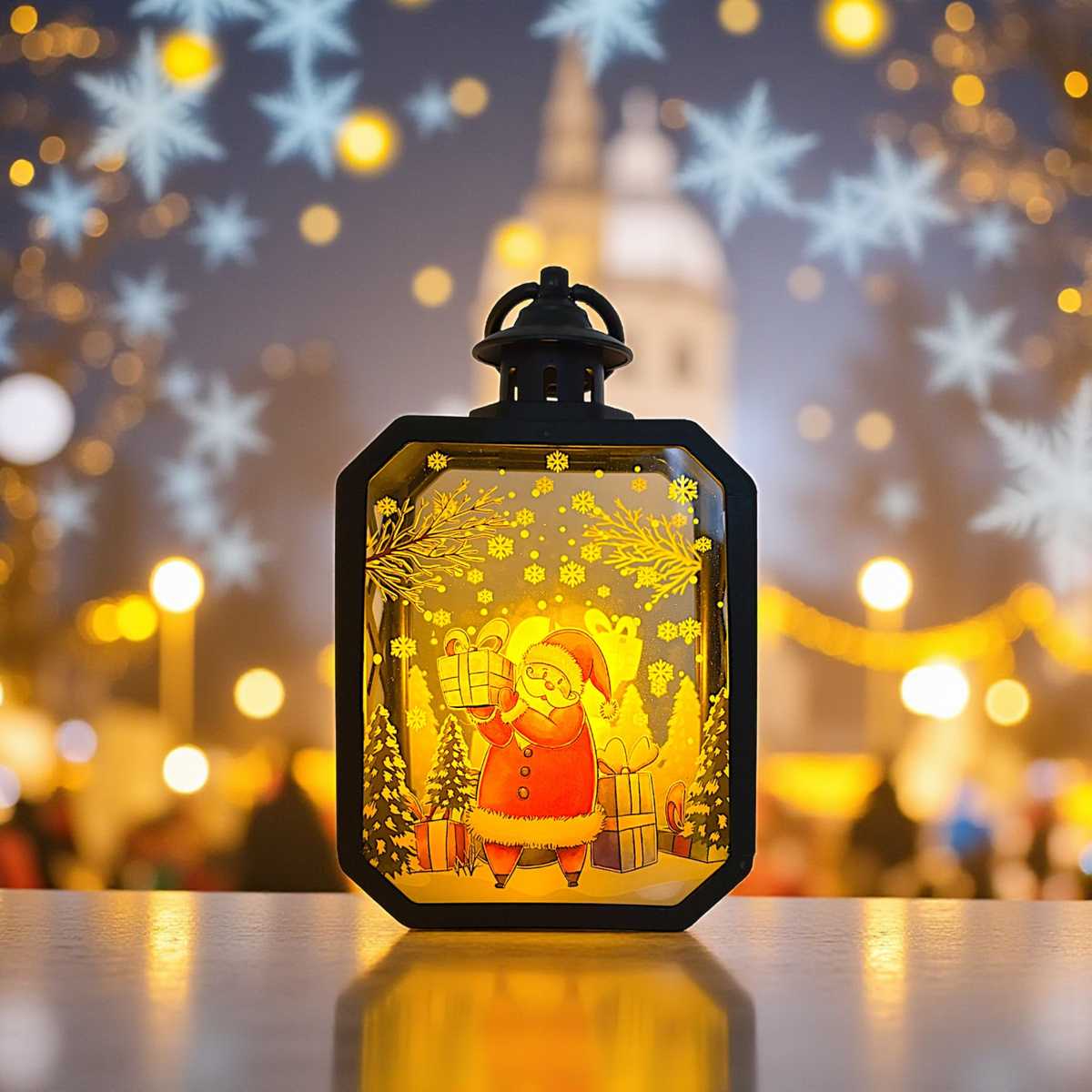 LAMPKA ŚWIĄTECZNA LATARENKA BOŻE NARODZENIE MAGICZNY LAMPION LED MIKOŁAJ