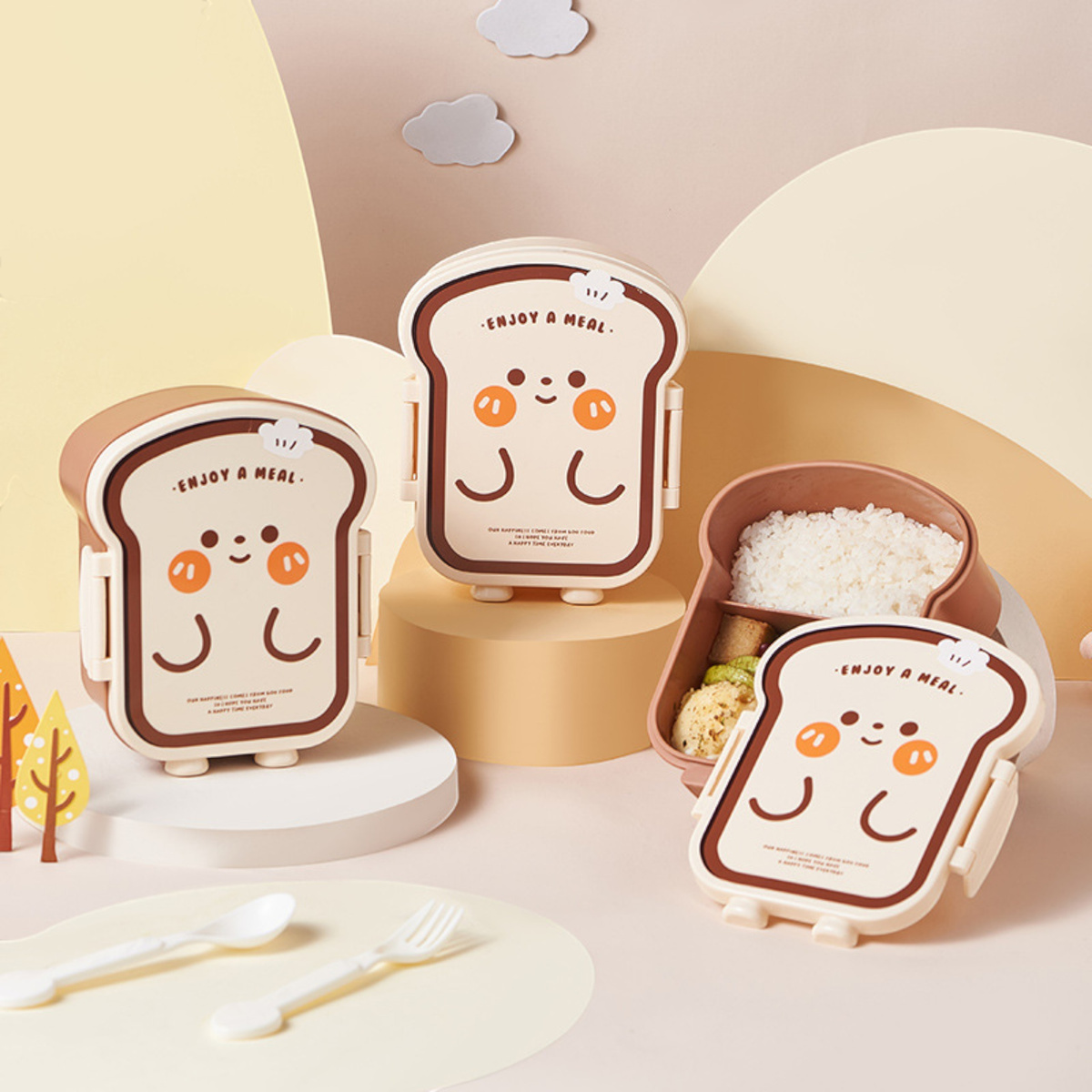 POJEMNIK NA JEDZENIE DLA DZIECI LUNCH BOX LUNCHBOX ŚNIADANIÓWKA + SZTUĆCE