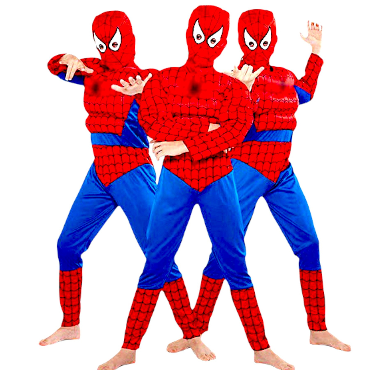 SPIDERMAN - STRÓJ DLA CHŁOPCA GRUBY Z MIĘŚNIAMI + MASKA NA TWARZ