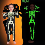 STRÓJ NA HALLOWEEN - KOŚCIOTRUP FLUORESCENCYJNY (ŚWIECI W CIEMNOŚCI) rozmiar S