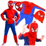 SPIDERMAN - STRÓJ DLA CHŁOPCA + MASKA rozmiar M 110-122