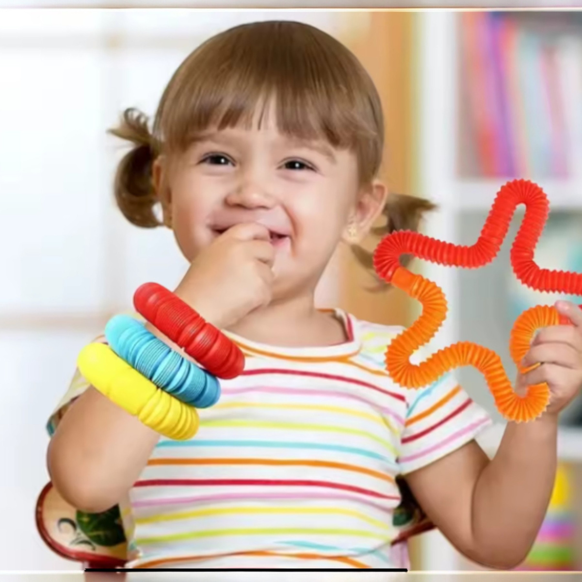 DUŻA RURKA ANTYSTRESOWA SENSORYCZNA GNIOTEK RURA POP TUBE XXL MEGA ROZCIĄGLIWA - ZESTAW 16 SZTUK