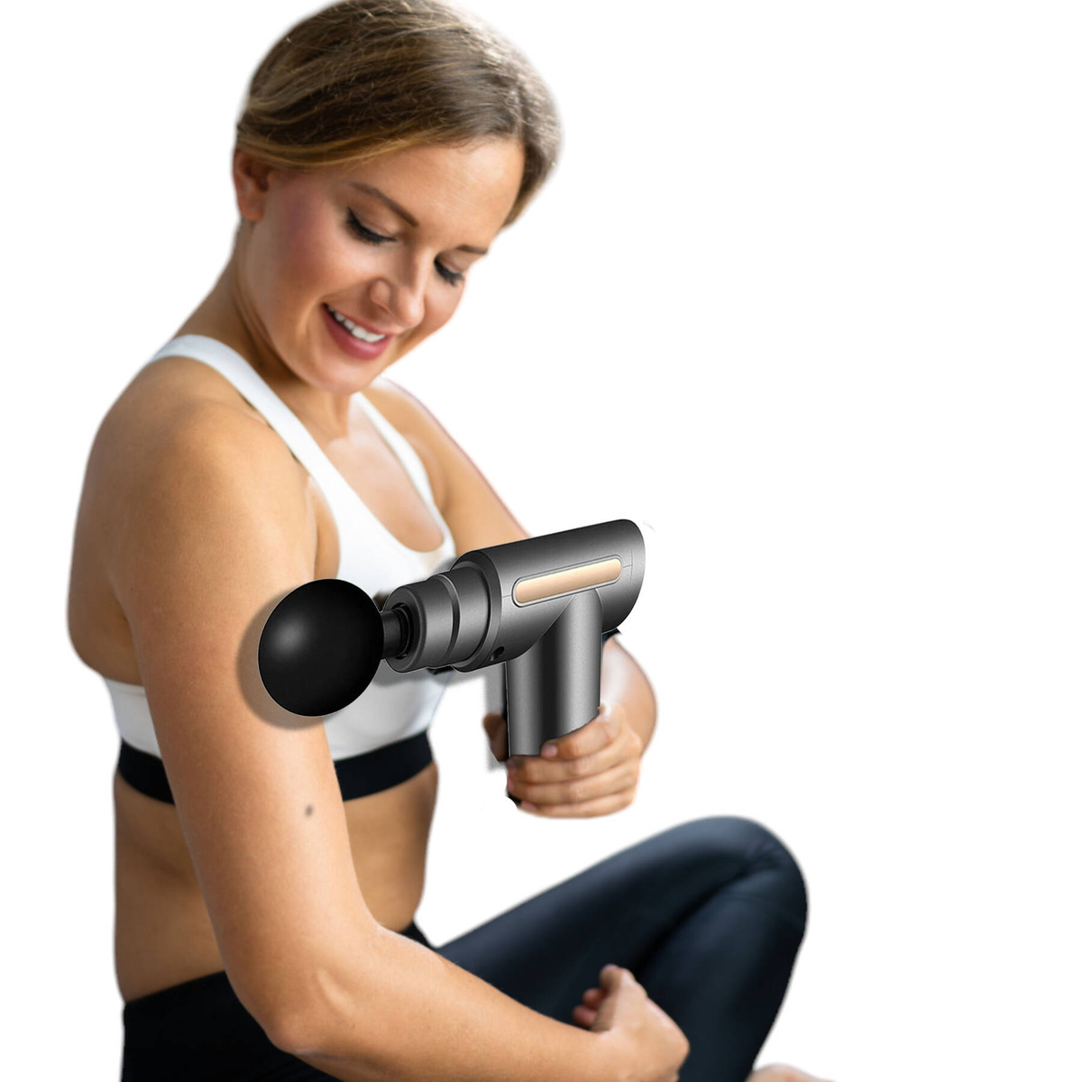 PISTOLET DO MASAŻU PLECÓW CIAŁA STÓP 4 KOŃCÓWKI MASAŻER MASSAGE GUN DUŻY