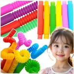 DUŻA RURKA ANTYSTRESOWA SENSORYCZNA GNIOTEK RURA POP TUBE XXL MEGA ROZCIĄGLIWA - ZESTAW 24 SZTUKI