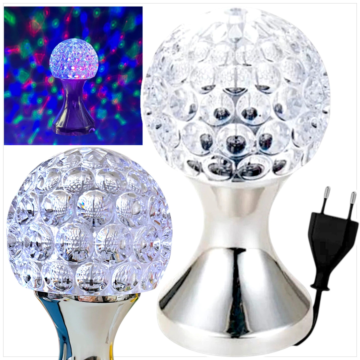 LAMPKA LED OBROTOWA DEKORACYJNY PROJEKTOR OBROTOWY ŚWIECI LED 18CM KULA
