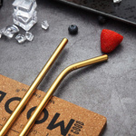 METALOWE SŁOMKI DO PICIA ZESTAW 2w1 SŁOMKA ZE STALI EKO RURKA WIELORAZOWA