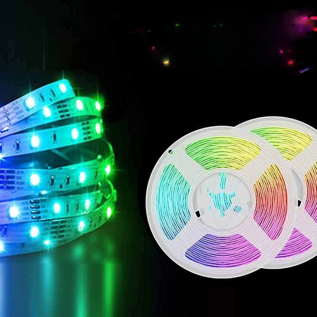 TAŚMA LED KOLOROWA WODOODPORNA 5M OŚWIETLENIE RGB KOLOROWA +  PILOT